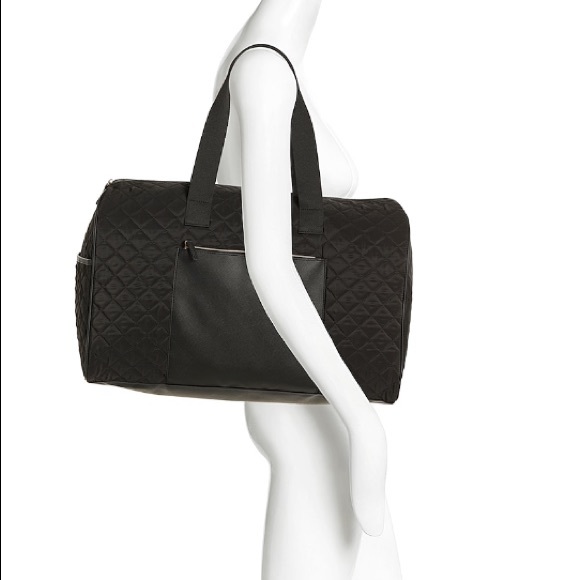 NEW Black Quilted Weekender Bag - Picture 3 of 8